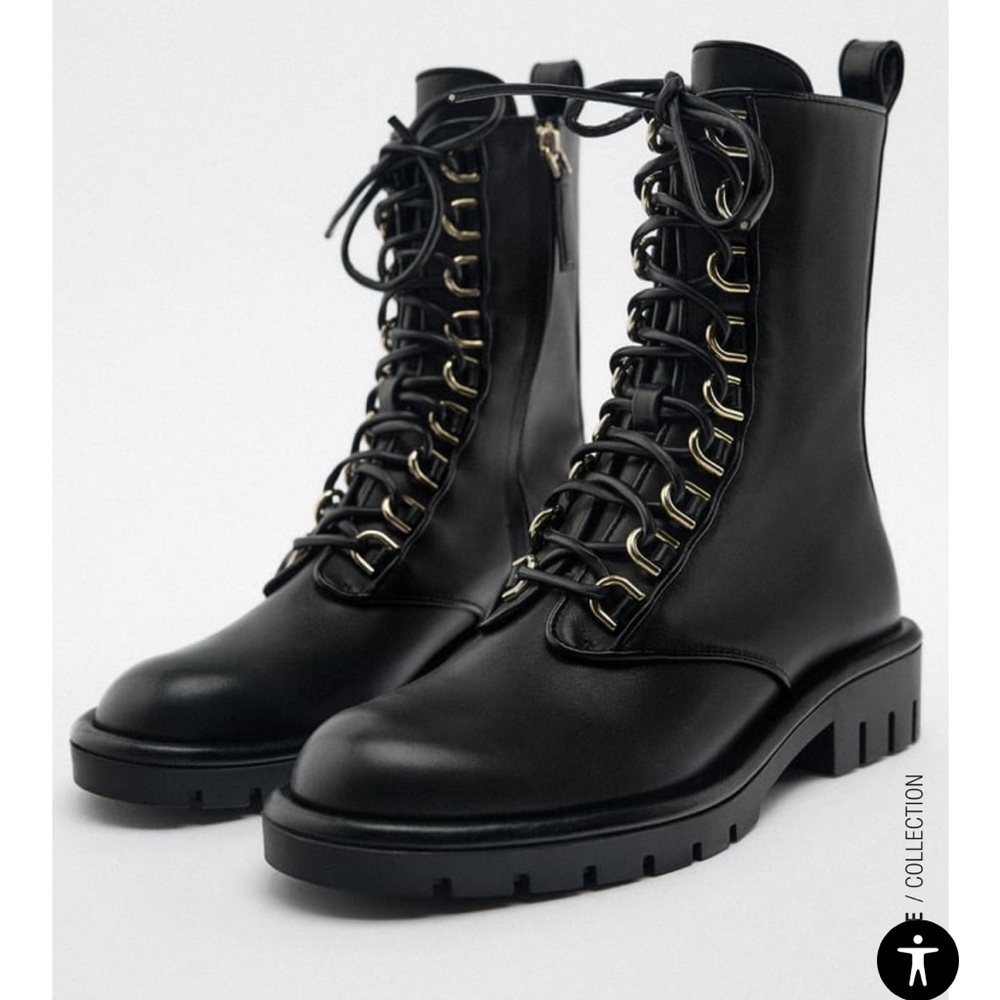 Zara laced leather boots